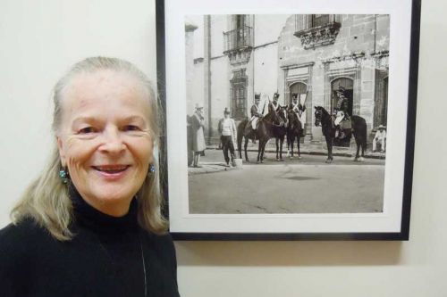 Photographer Abigail Gossage with “Movie Extras” from her MERA show titled “Memories of Mexico 1958”